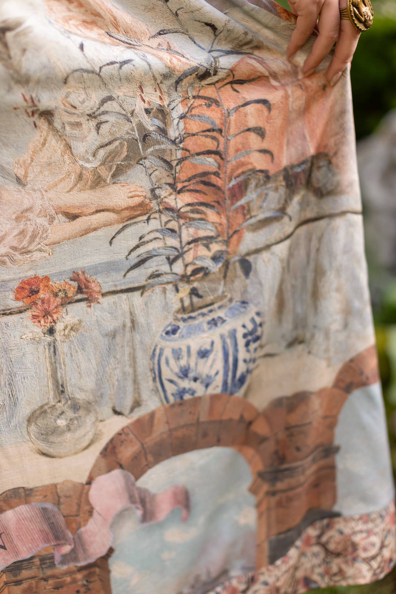 Imaginarium Bohéme Slip Dress with Moon and Dreamscape Print - ivyandlavyboutique Market of Stars