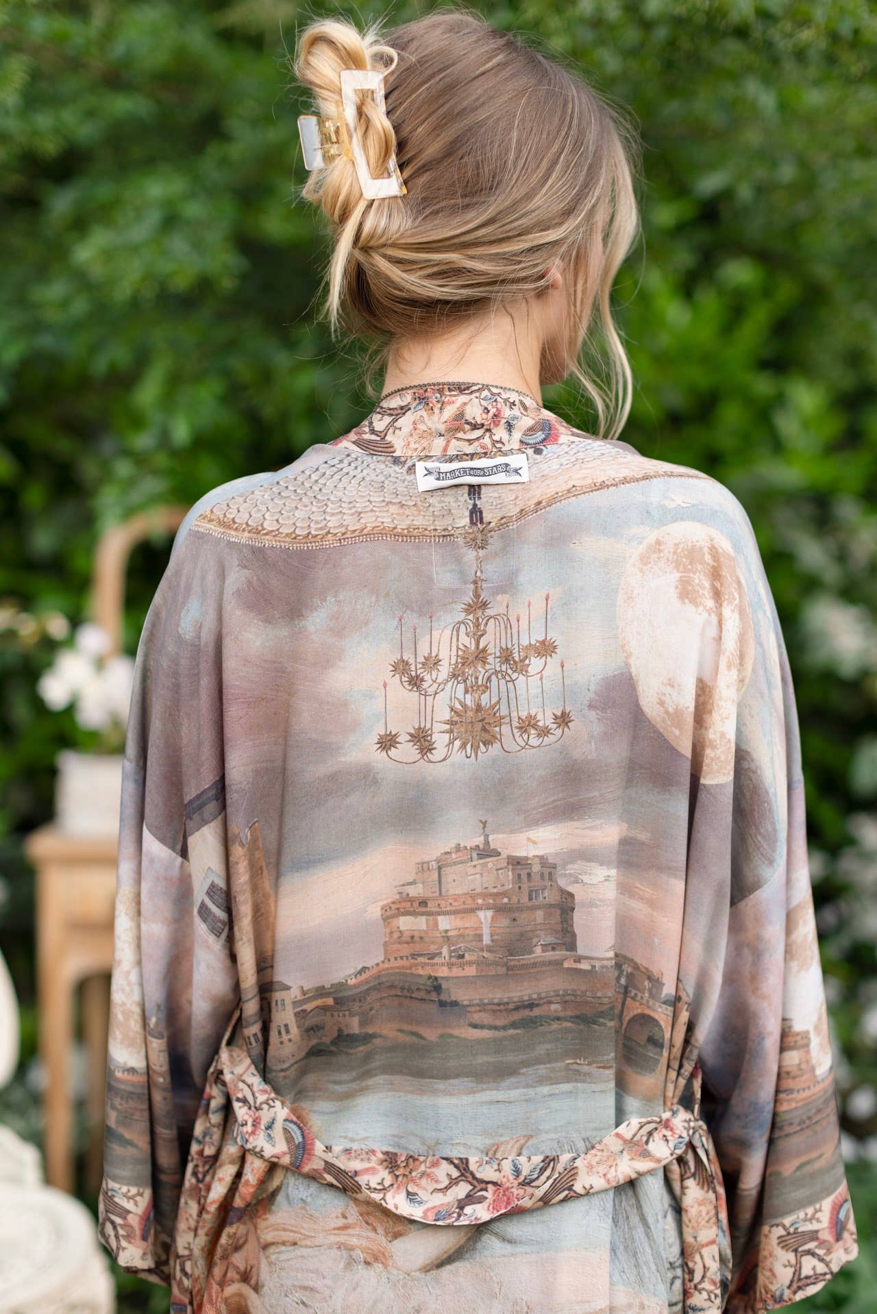 Imaginarium Matinée Duster Kimono w/ Moon mid - length - ivyandlavyboutique Market of Stars
