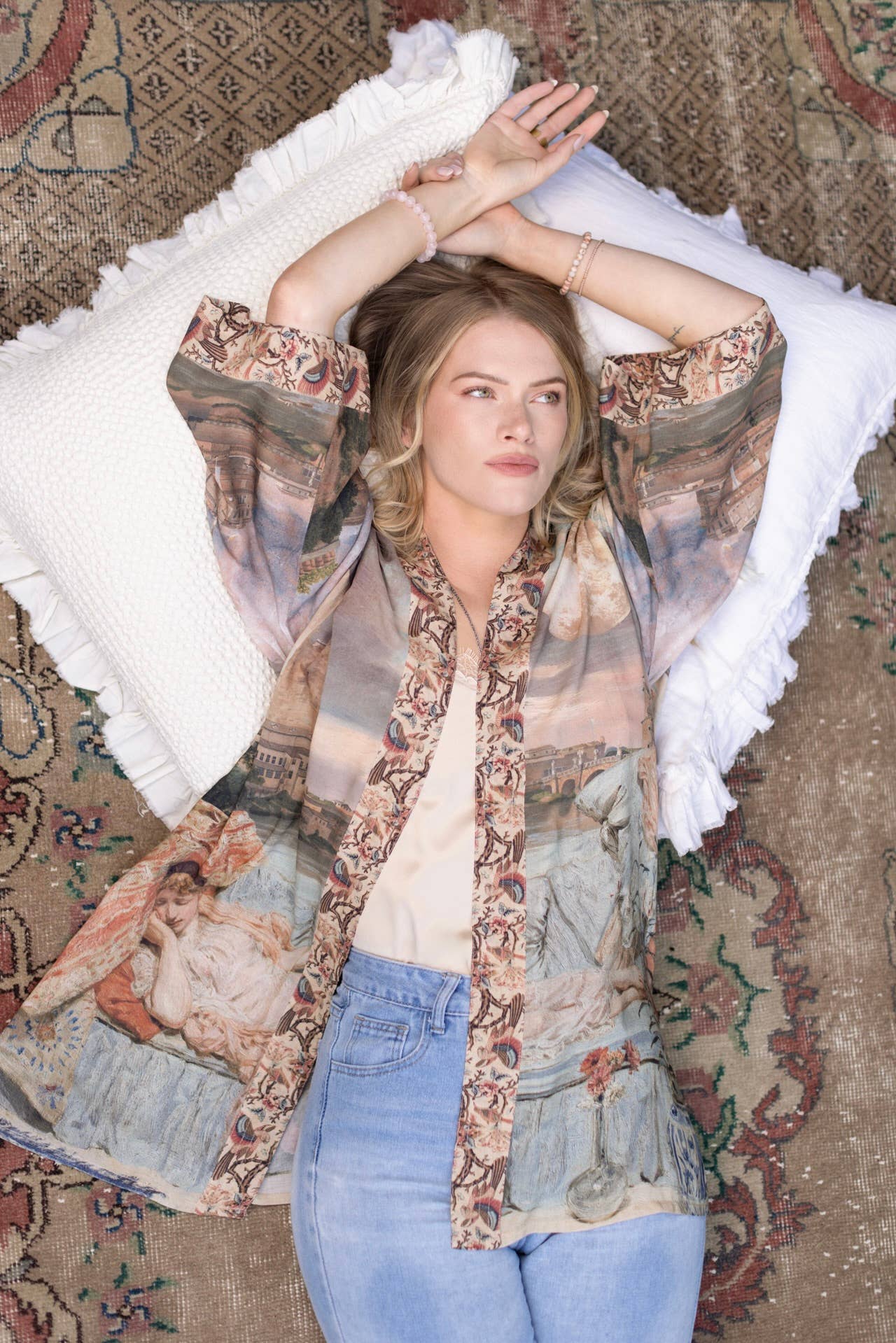 Imaginarium Matinée Duster Kimono w/ Moon mid - length - ivyandlavyboutique Market of Stars