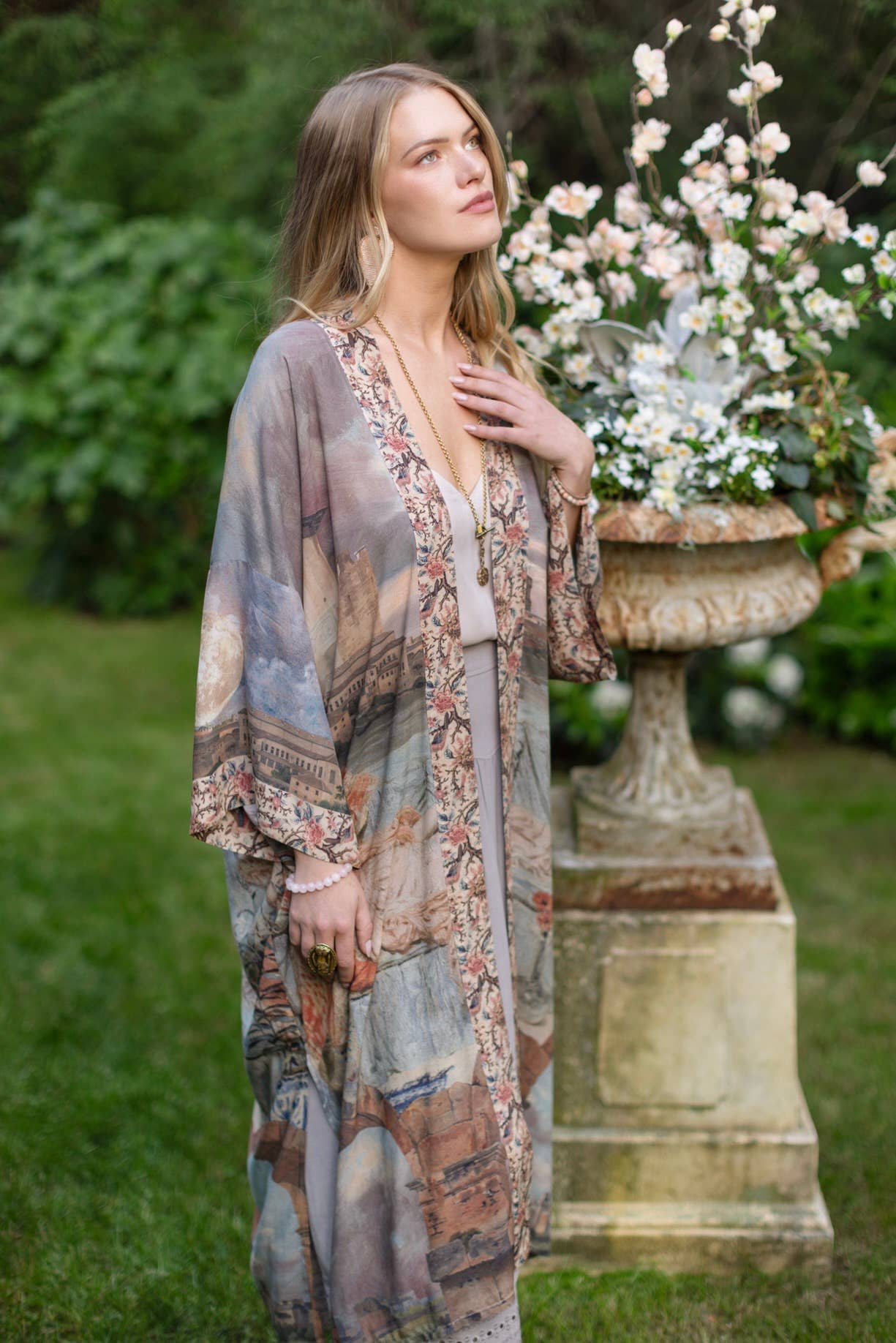 Imaginarium Opera Duster Kimono Robe with Moon long length - ivyandlavyboutique Market of Stars