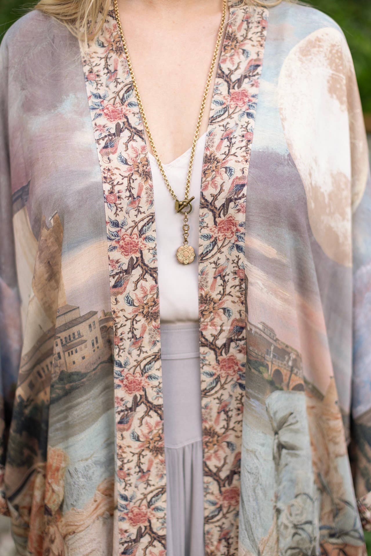 Imaginarium Opera Duster Kimono Robe with Moon long length - ivyandlavyboutique Market of Stars