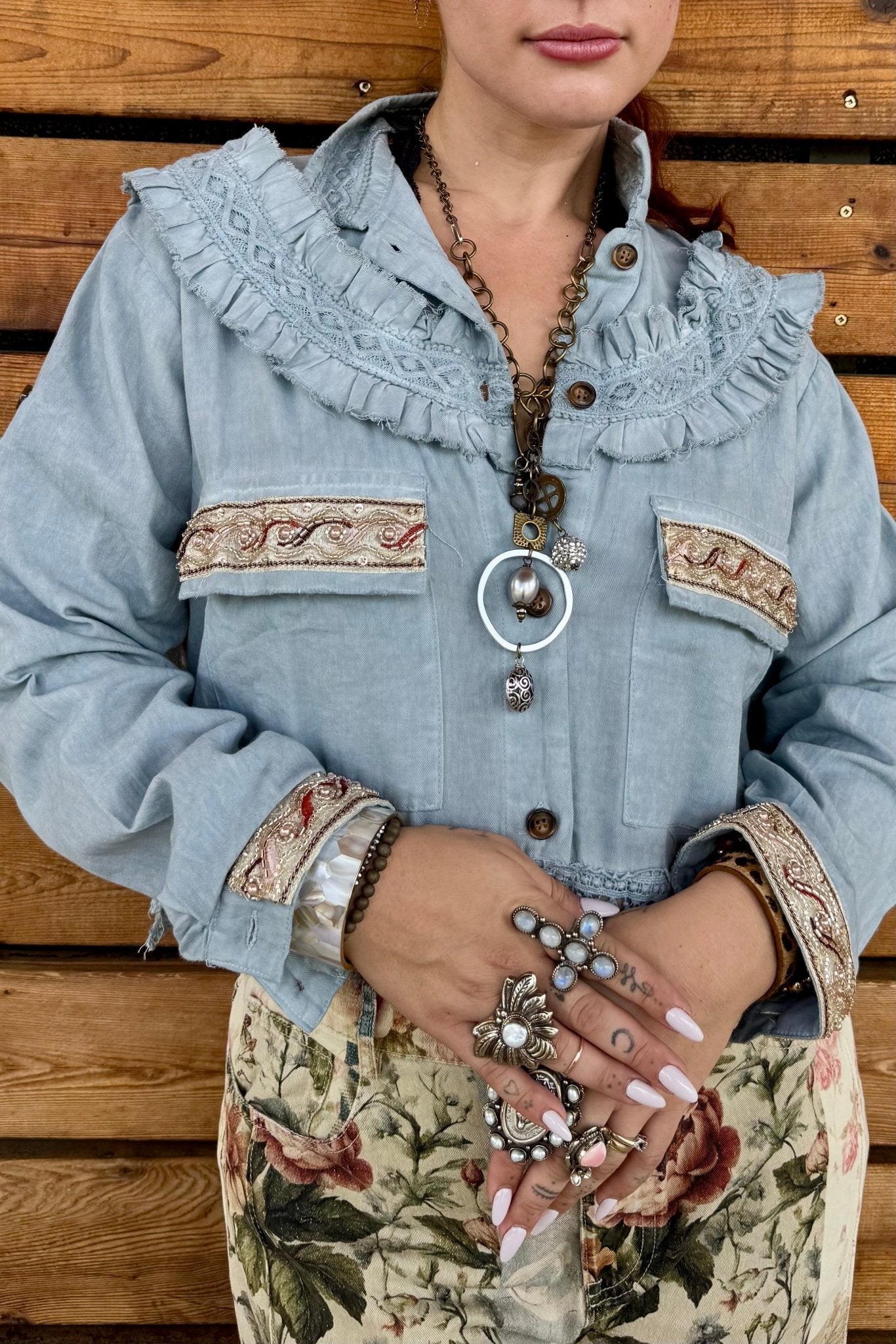 Indian Princess Jacket in Blue - ivyandlavyboutique A Rare Bird Shop