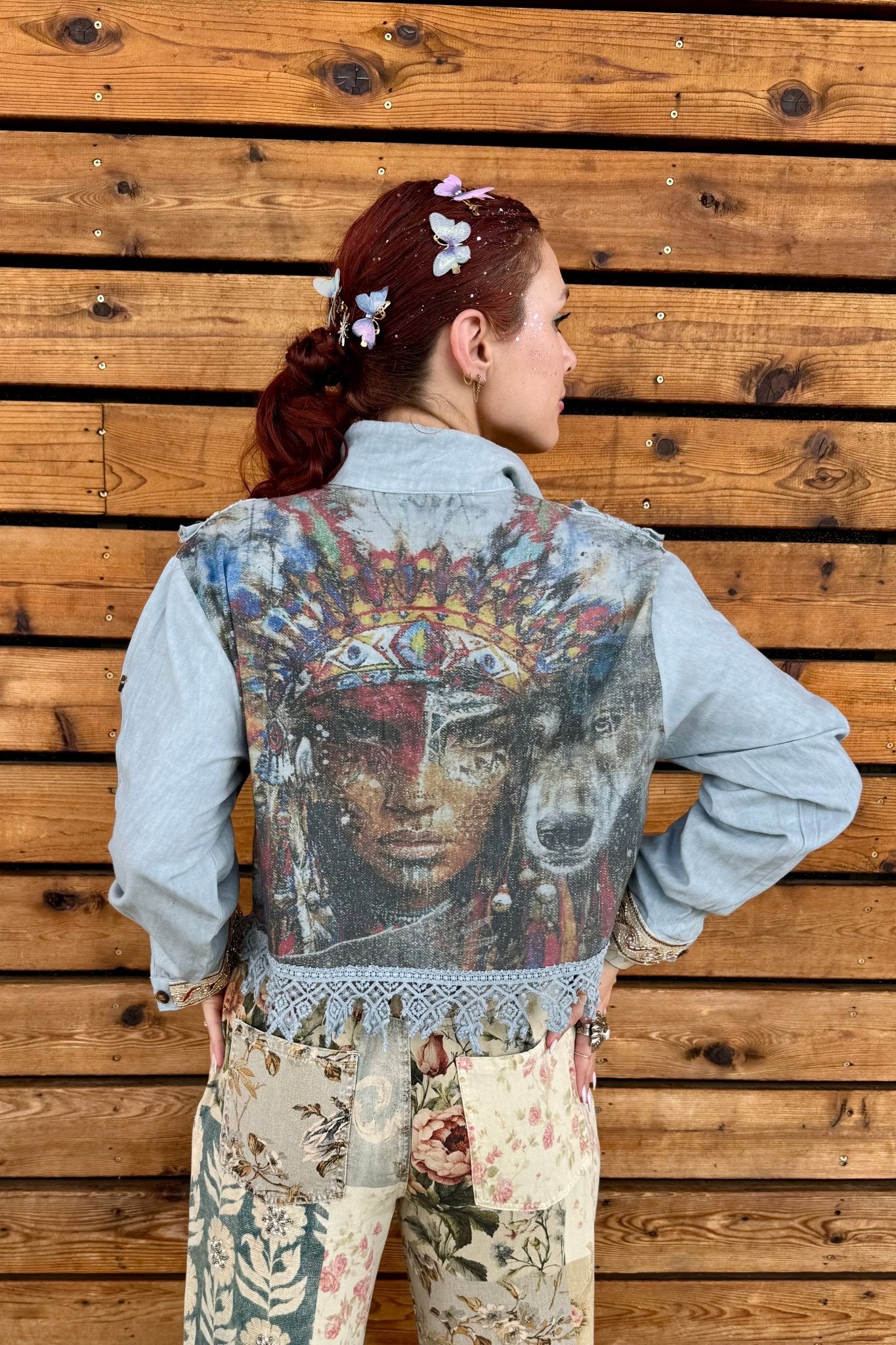 Indian Princess Jacket in Blue - ivyandlavyboutique A Rare Bird Shop