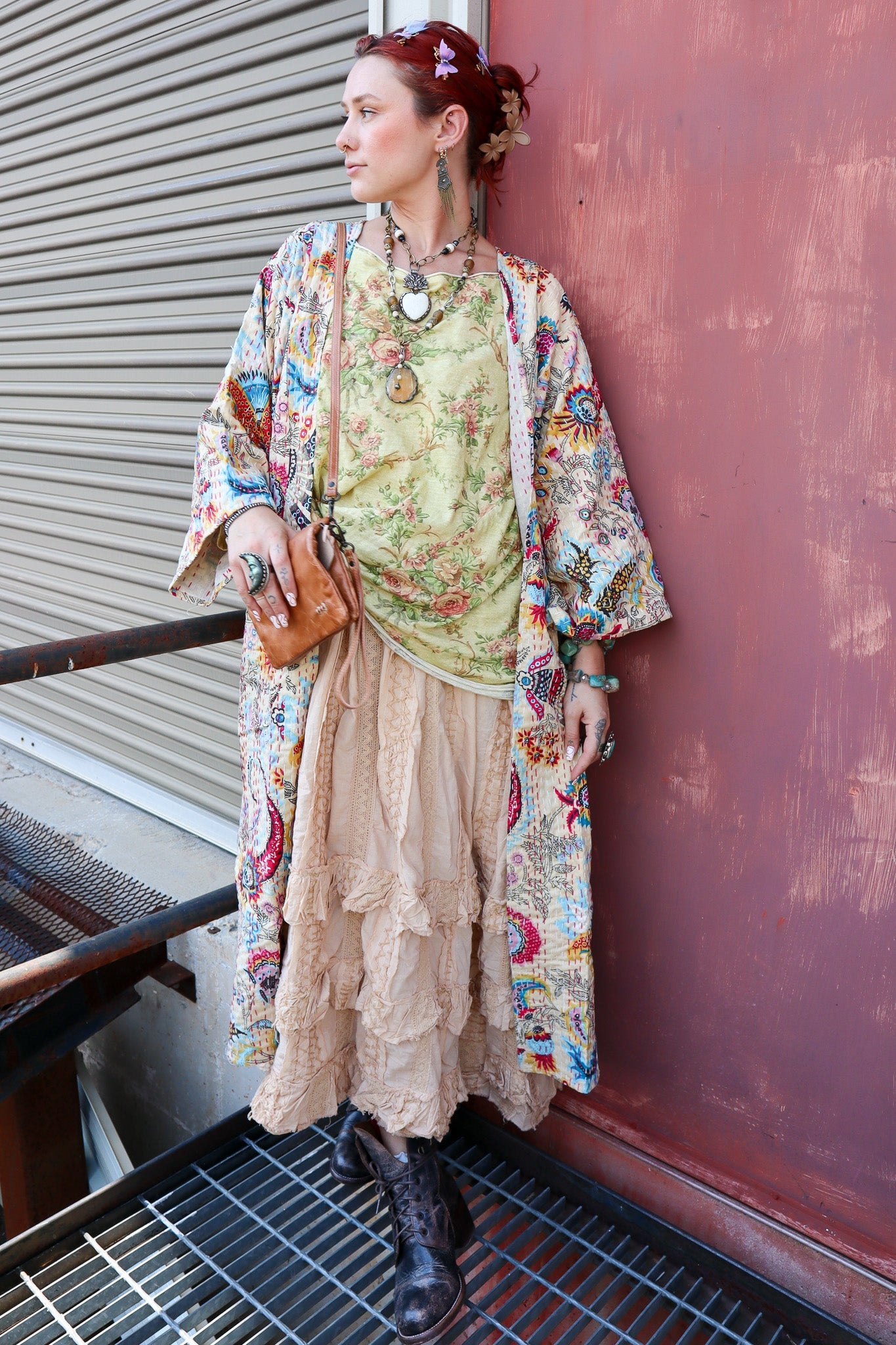 Indira Artisan Boho Kantha Jacket - ivyandlavyboutique Raj Trading & Imports (USA) Inc.