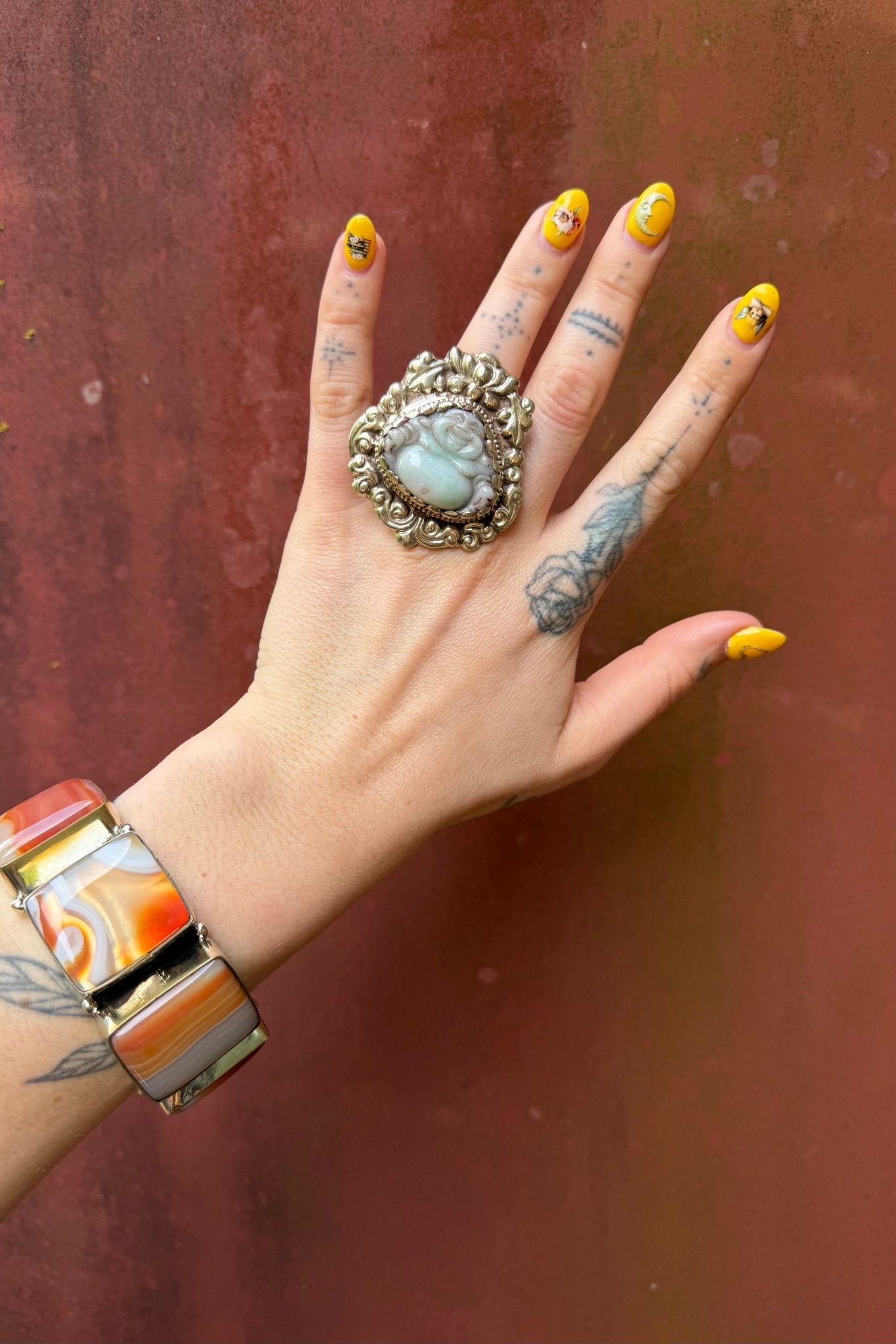 Jade Laughing Buddha Ring - ivyandlavyboutique ivyandlavyboutique