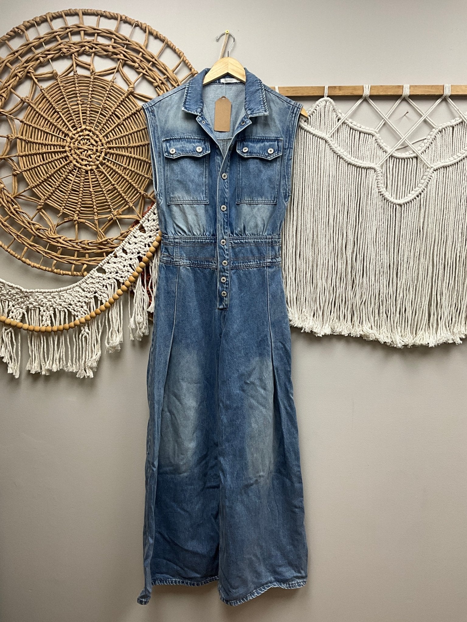 Jean Jumpsuit P3570 - ivyandlavyboutique Vervet