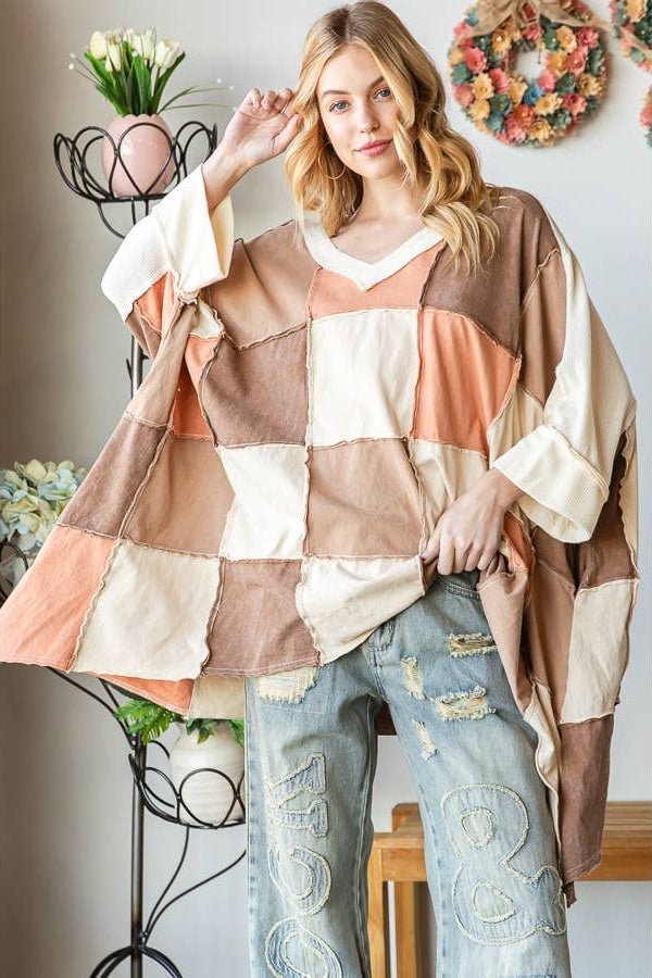 Just Peachy Block Printed Top - ivyandlavyboutique Oli&Hali