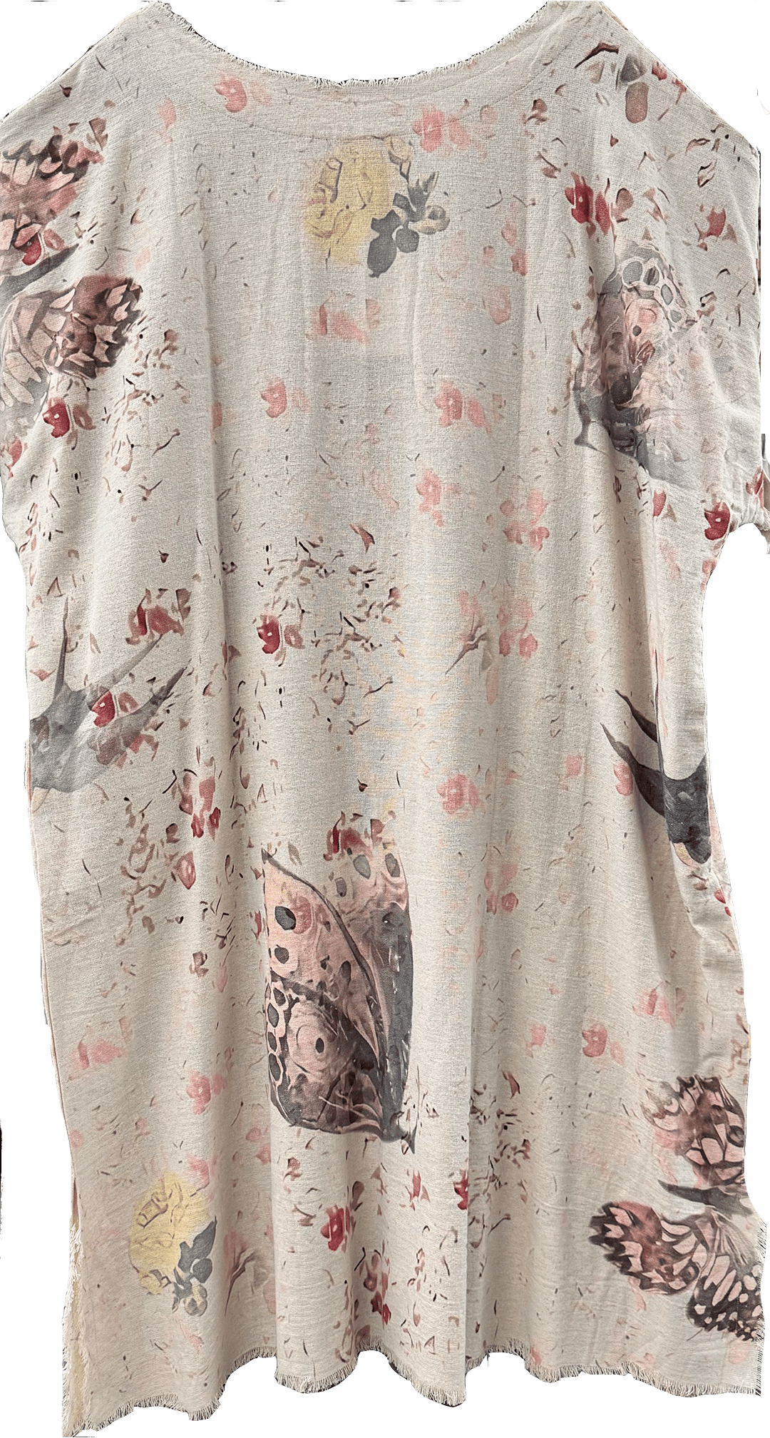 Kaftan Tunic Dress with Sketch of Indian Chief & Floral - ivyandlavyboutique LeParisPetit by I Love Linen