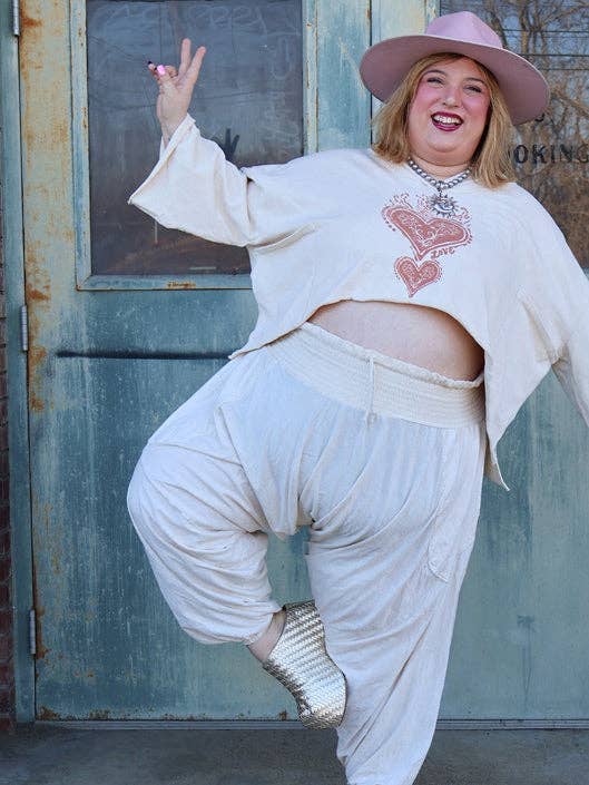Kantha Bae Dream Harem - Cream - Free Size Boho Jogger Fit - ivyandlavyboutique Kantha Bae