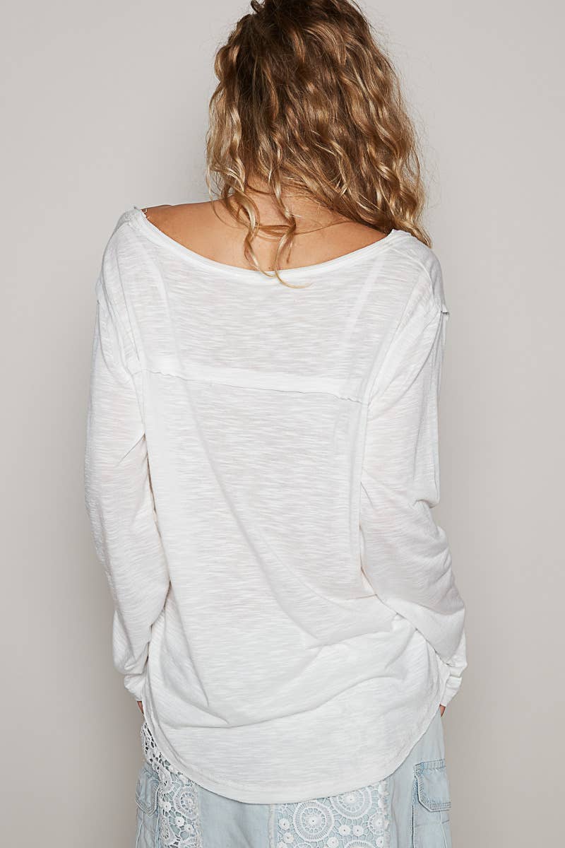 Kimberly Boat Neck Simple Long Sleeve Tee - ivyandlavyboutique Pol Clothing