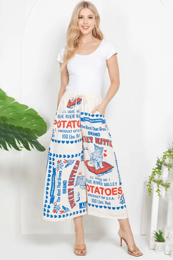 Kitty Grows Boho Cotton Culotte Capri Pull On Pant - ivyandlavyboutique Kathmandu Imports