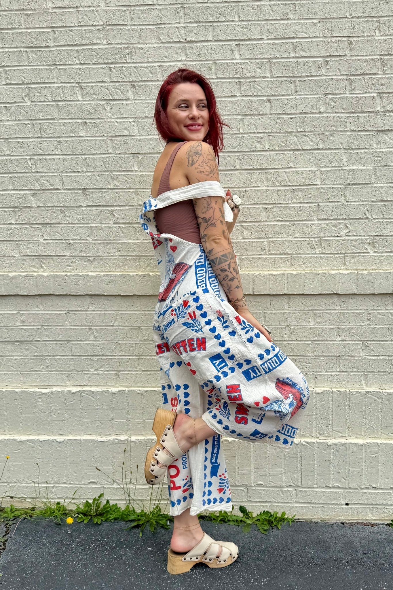 Kitty Jumpsuit Flour Sack - ivyandlavyboutique Kathmandu Imports