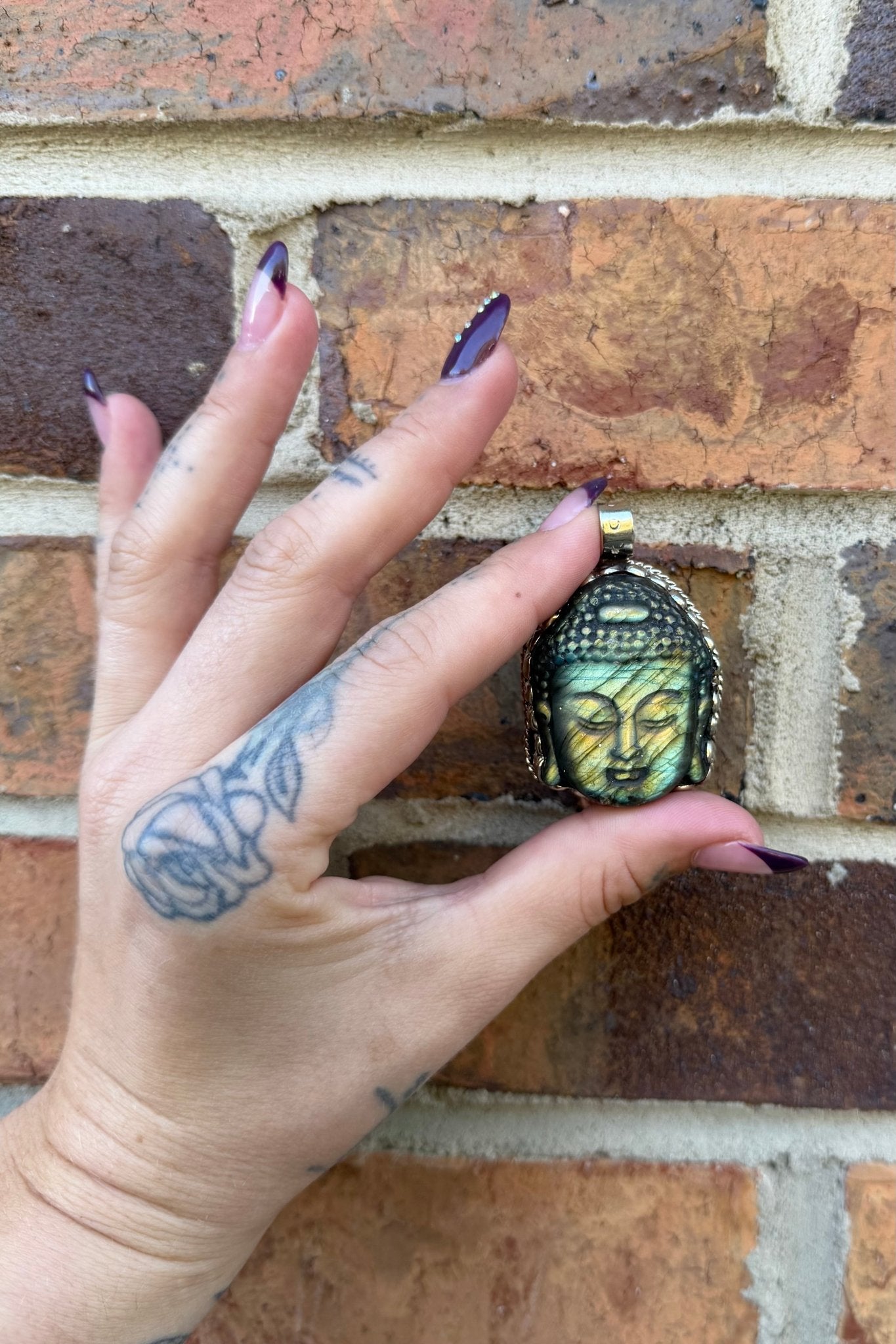 Laboradite Head Deity Pendant - ivyandlavyboutique ivyandlavyboutique