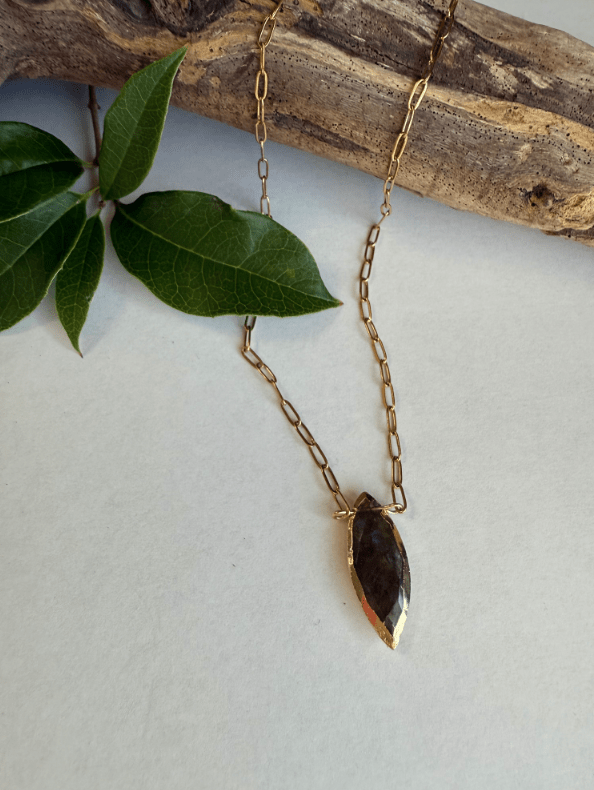 Labradorite Marquise Pendant Necklace - ivyandlavyboutique Spirit Lala