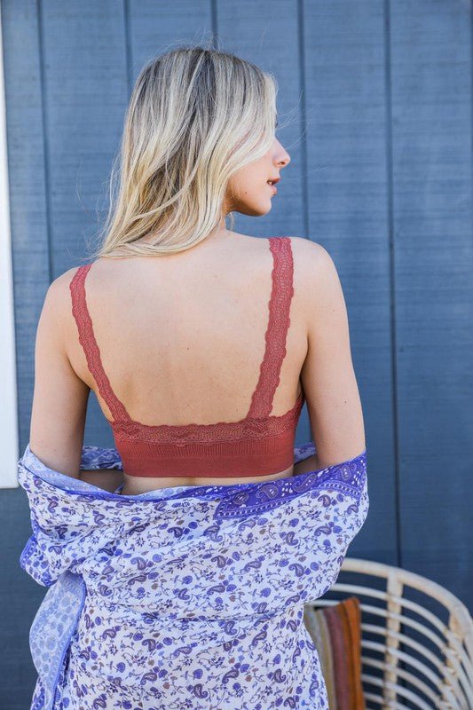 Laceys Trim Padded Bralette - ivyandlavyboutique Leto Accessories