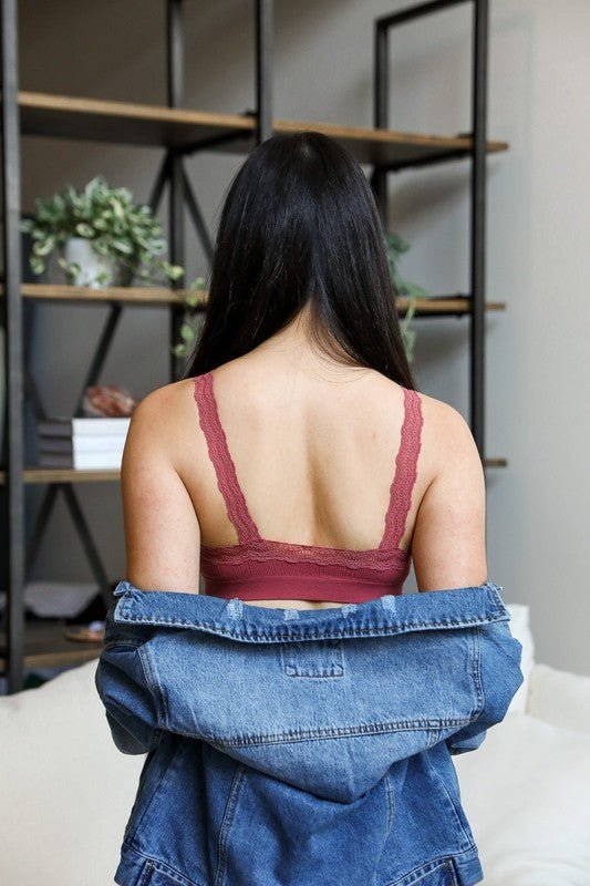 Laceys Trim Padded Bralette - ivyandlavyboutique Leto Accessories