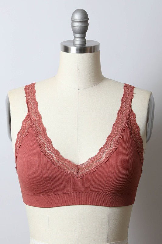 Laceys Trim Padded Bralette - ivyandlavyboutique Leto Accessories