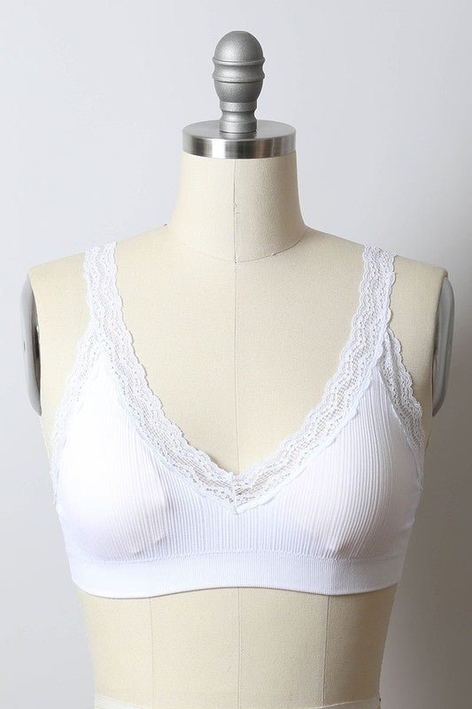 Laceys Trim Padded Bralette - ivyandlavyboutique Leto Accessories