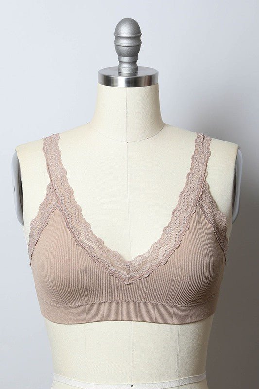 Laceys Trim Padded Bralette - ivyandlavyboutique Leto Accessories