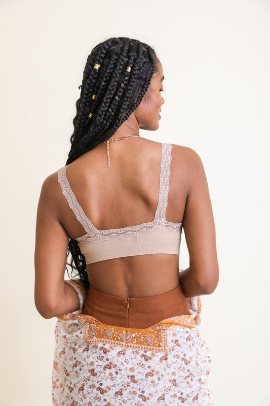 Laceys Trim Padded Bralette - ivyandlavyboutique Leto Accessories