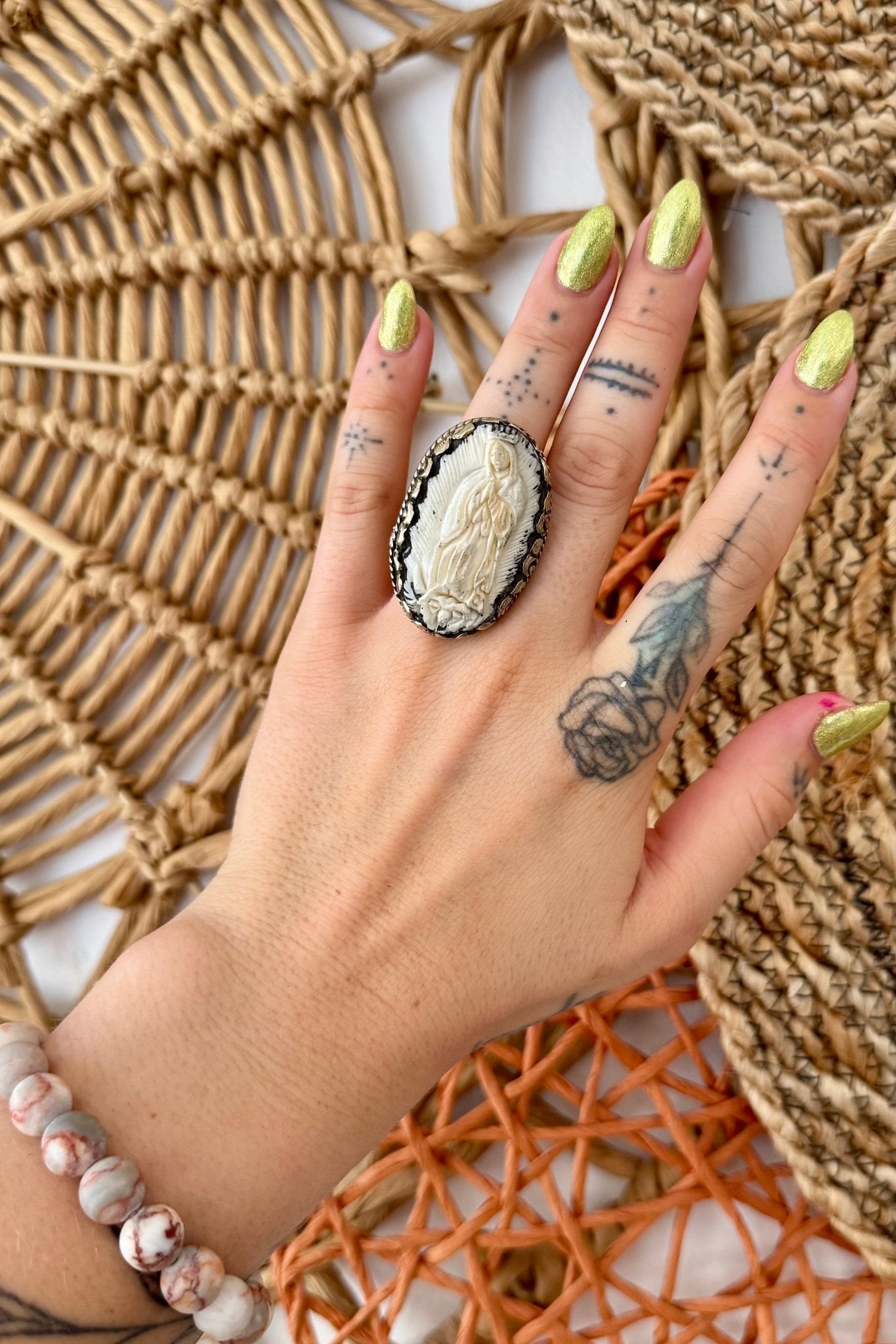 Lady of Guadalupe Carved Ring - ivyandlavyboutique ivyandlavyboutique