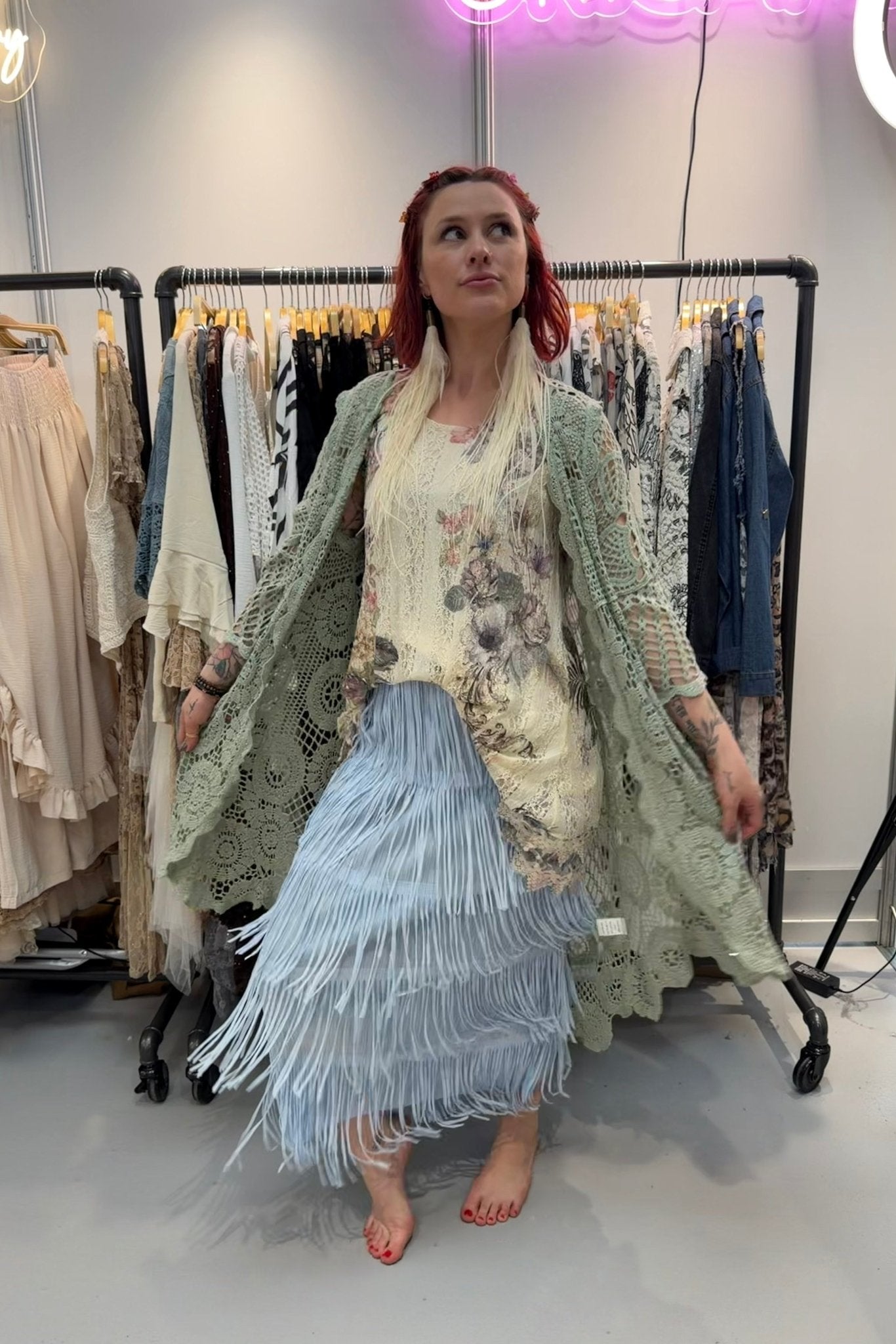 Layering Cardigan in Olive - ivyandlavyboutique Origami Apparel ~ Lace and Crochet inspired