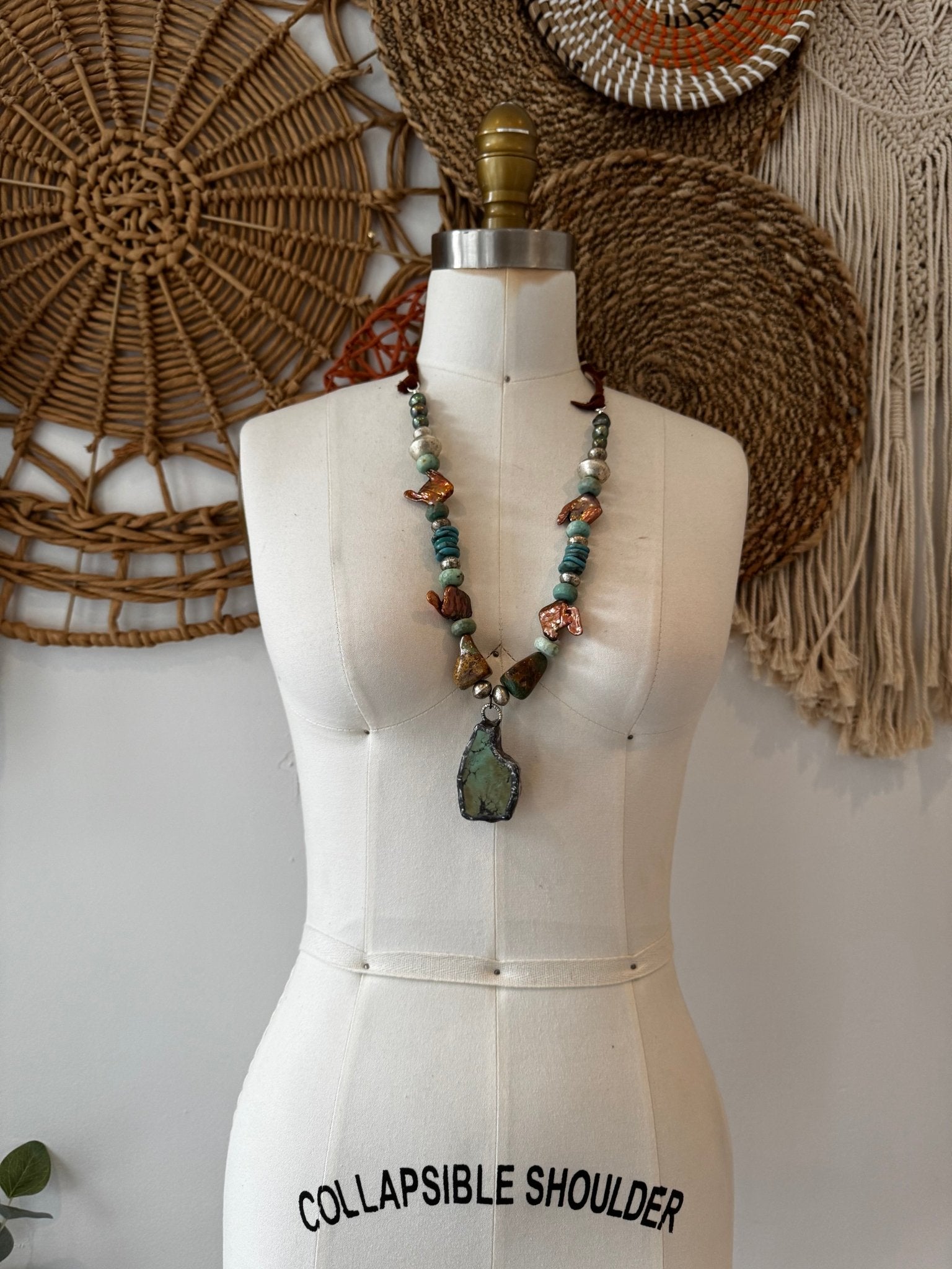 Layers of Love Slab Turquoise Necklace - ivyandlavyboutique ivyandlavyboutique