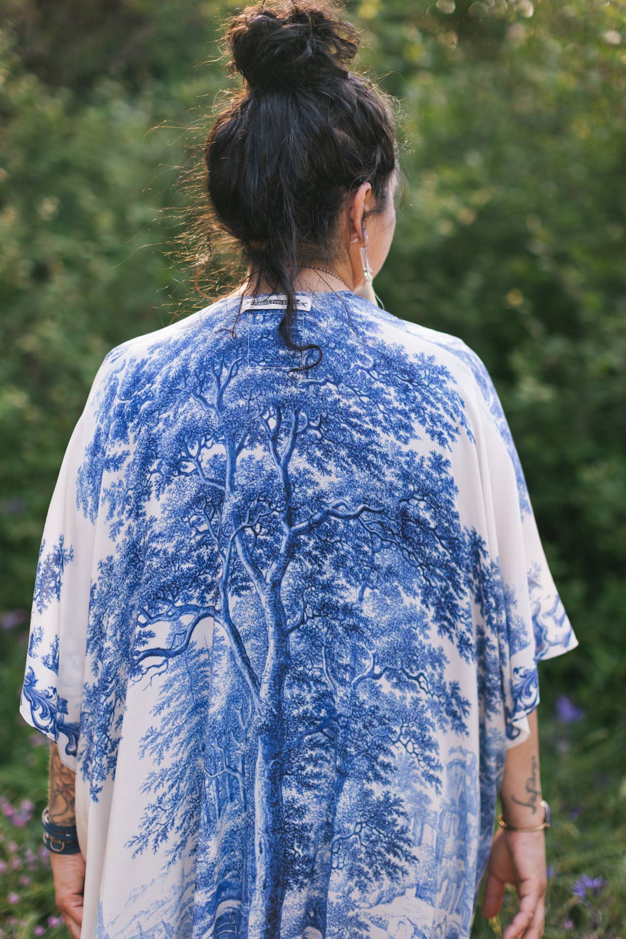 Let The Light In Bohemian Goddess Starduster Kimono w Delft - ivyandlavyboutique Market of Stars (USA)