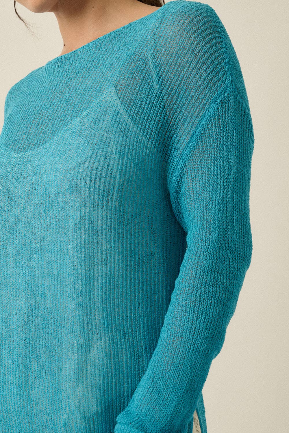 Lightweight Knit Loose-Fit Boatneck Sweaterr - ivyandlavyboutique Promesa USA