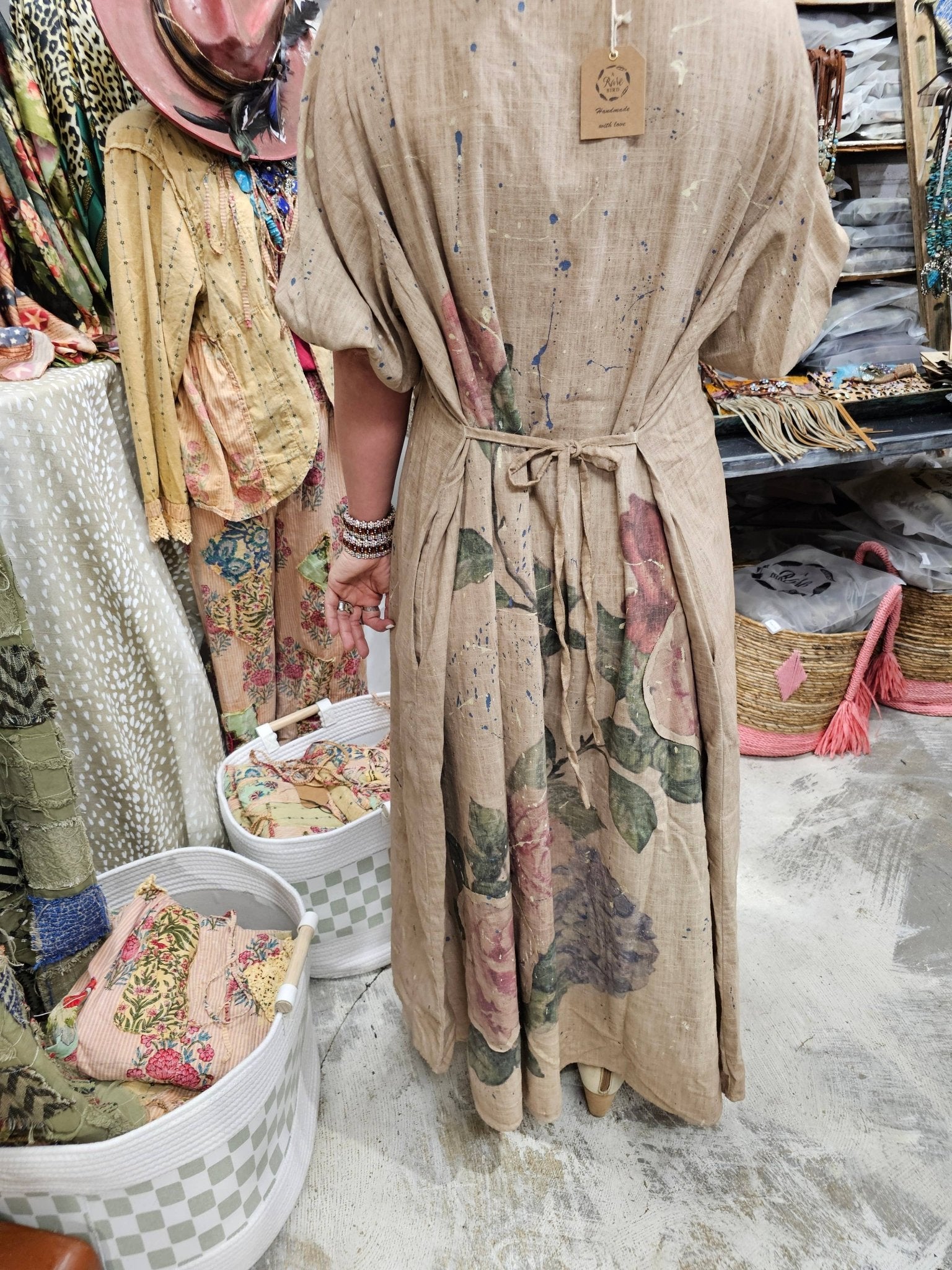 Linen Rose Dress - ivyandlavyboutique A Rare Bird Shop