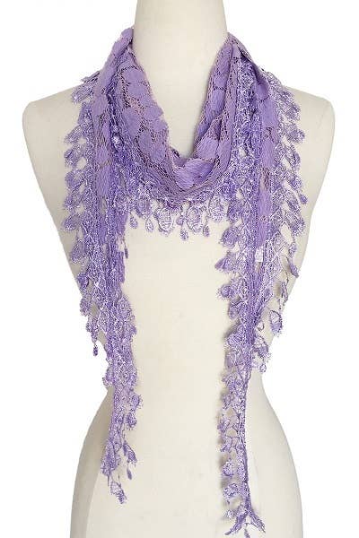 Little Triangle Lace Scarf in Purple - ivyandlavyboutique J & X