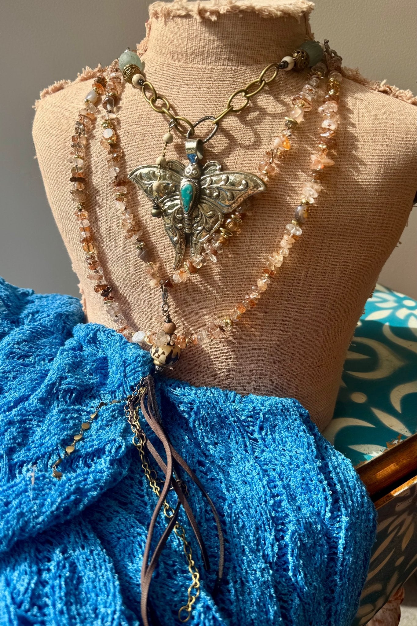 Long Drop Leather Tassel Necklace - ivyandlavyboutique Spirit Lala