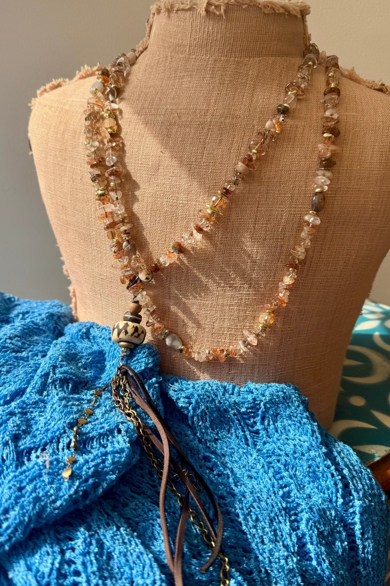 Long Drop Leather Tassel Necklace - ivyandlavyboutique Spirit Lala