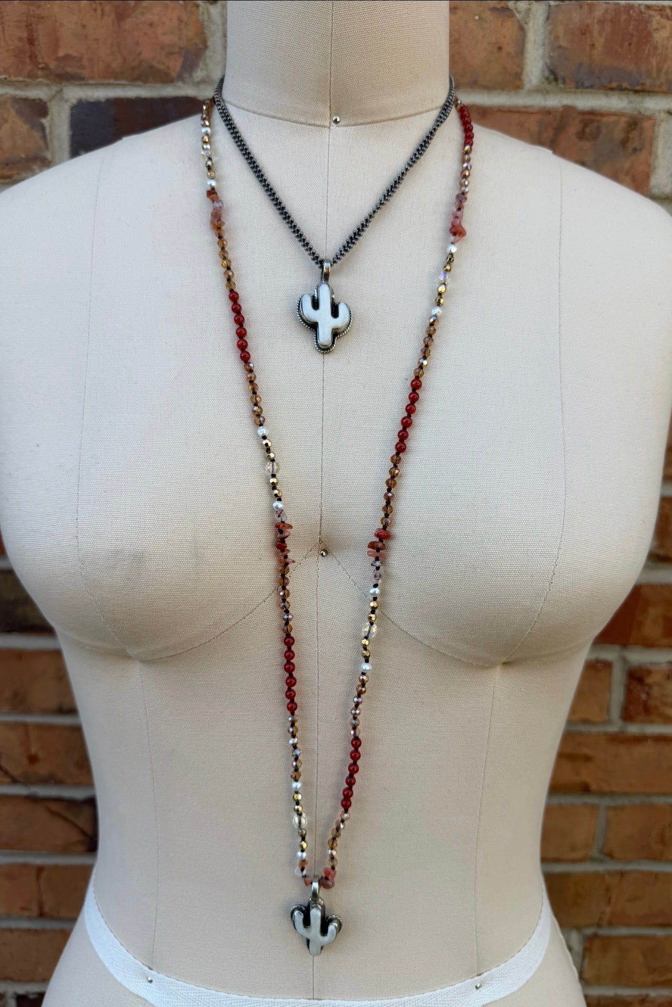 Long Mini Cactus Necklace - ivyandlavyboutique ivyandlavyboutique