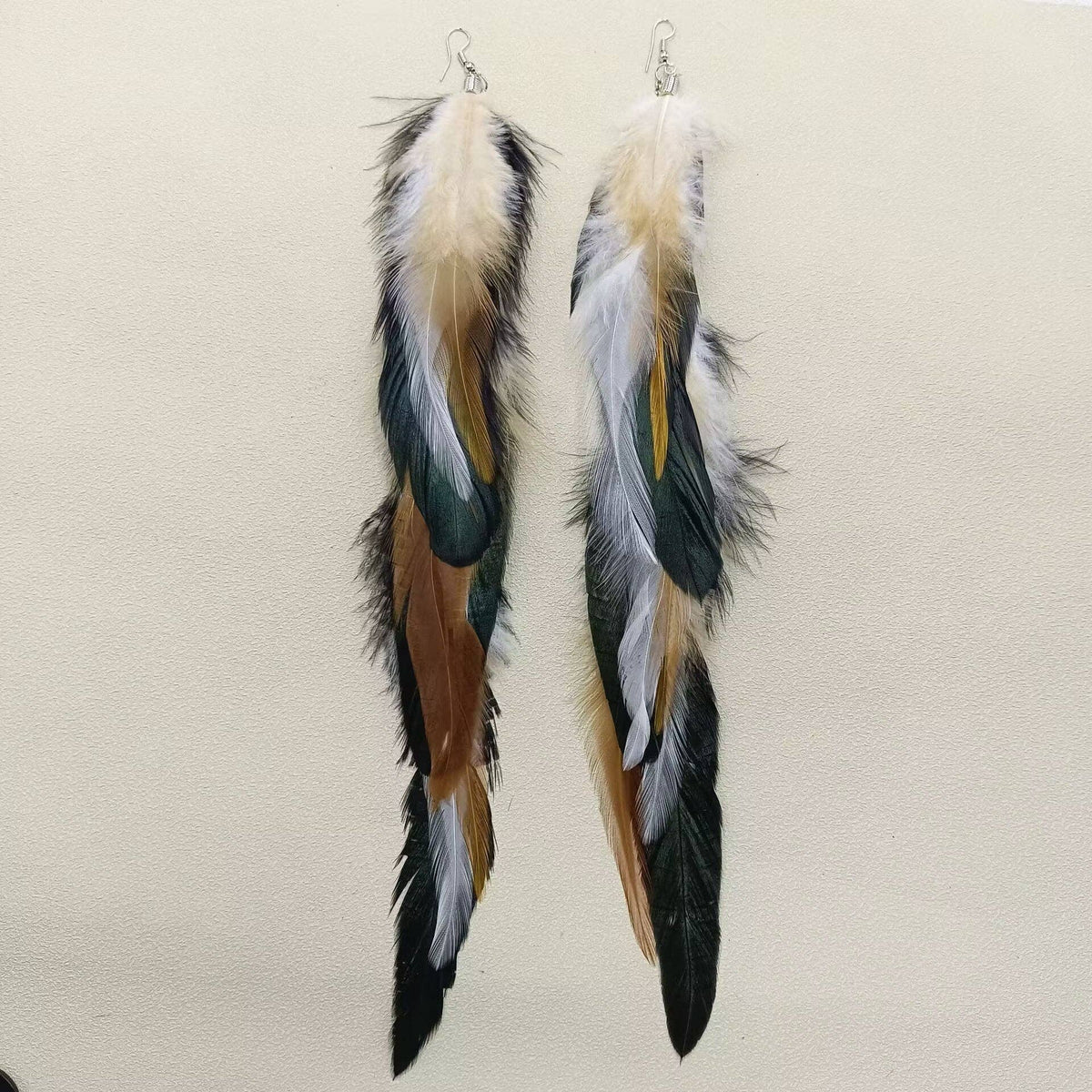 Longer Feather Dangle Earrings - ivyandlavyboutique Mio Queena