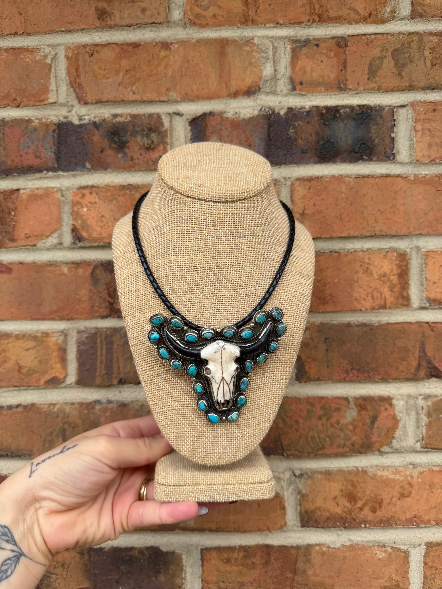 Longhorn w/ Turquoise Necklace - ivyandlavyboutique ivyandlavyboutique