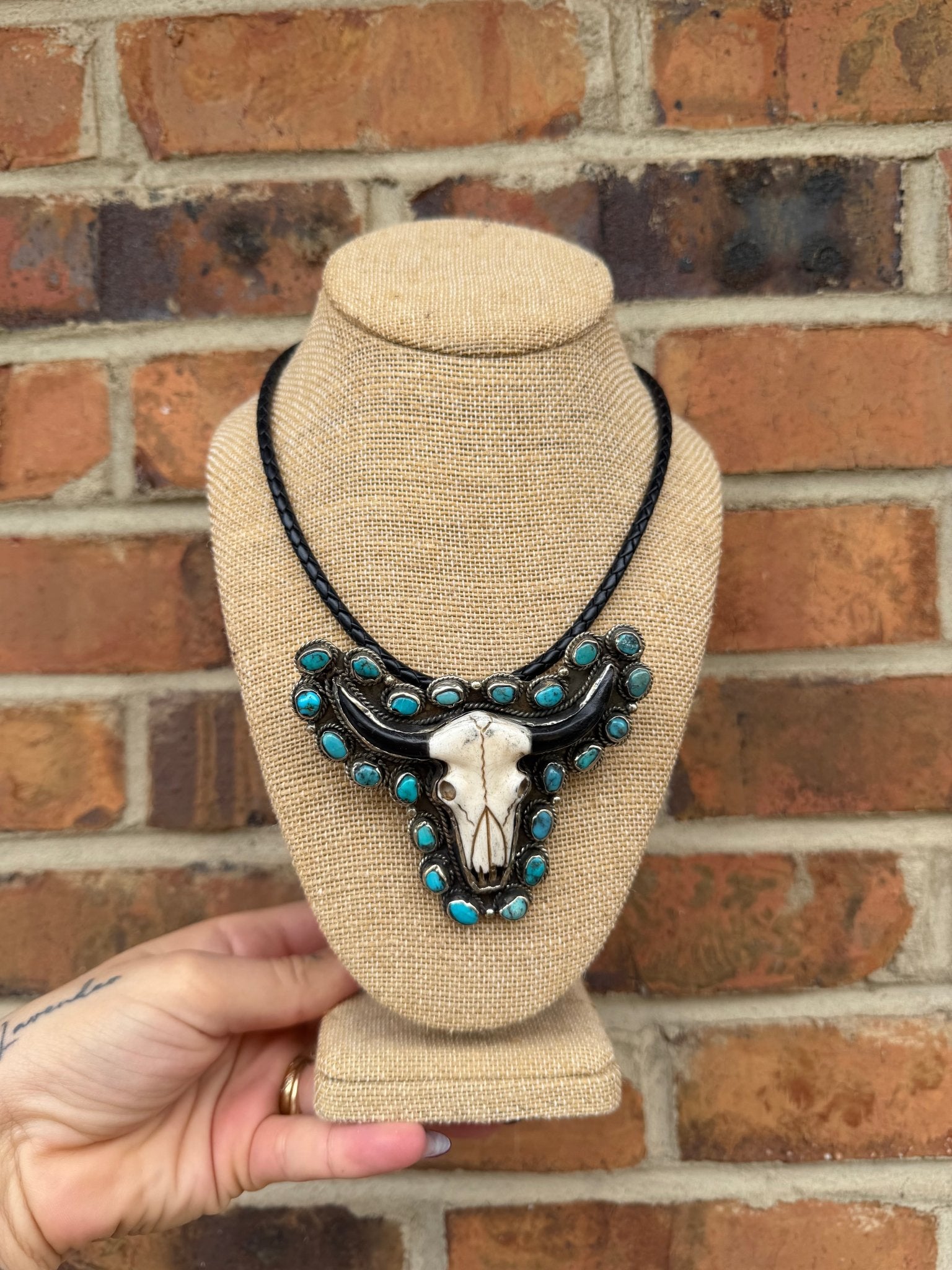 Longhorn w/ Turquoise Necklace - ivyandlavyboutique ivyandlavyboutique