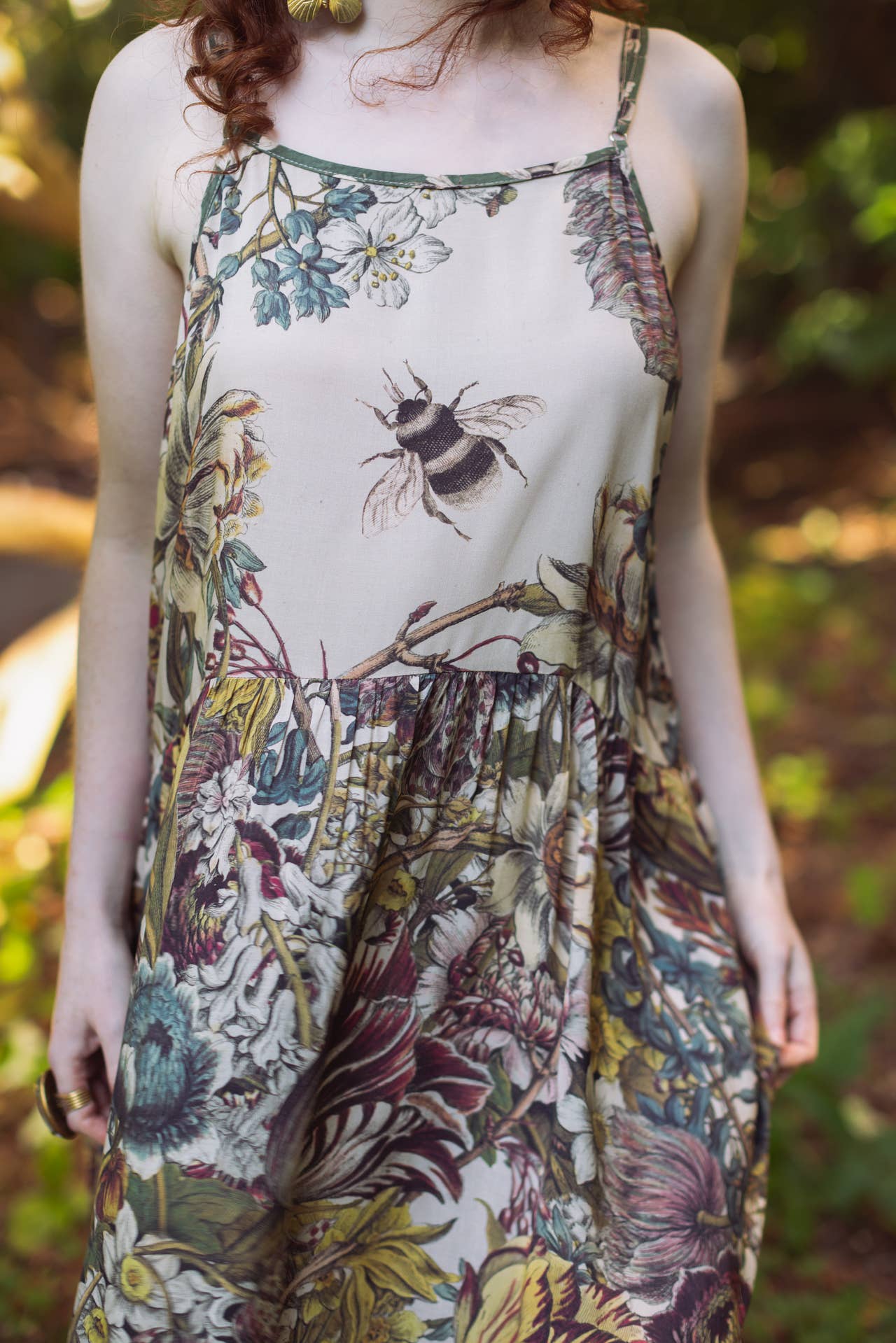 Love Grows Wild Bohéme Slip Dress With Bees - ivyandlavyboutique Market of Stars