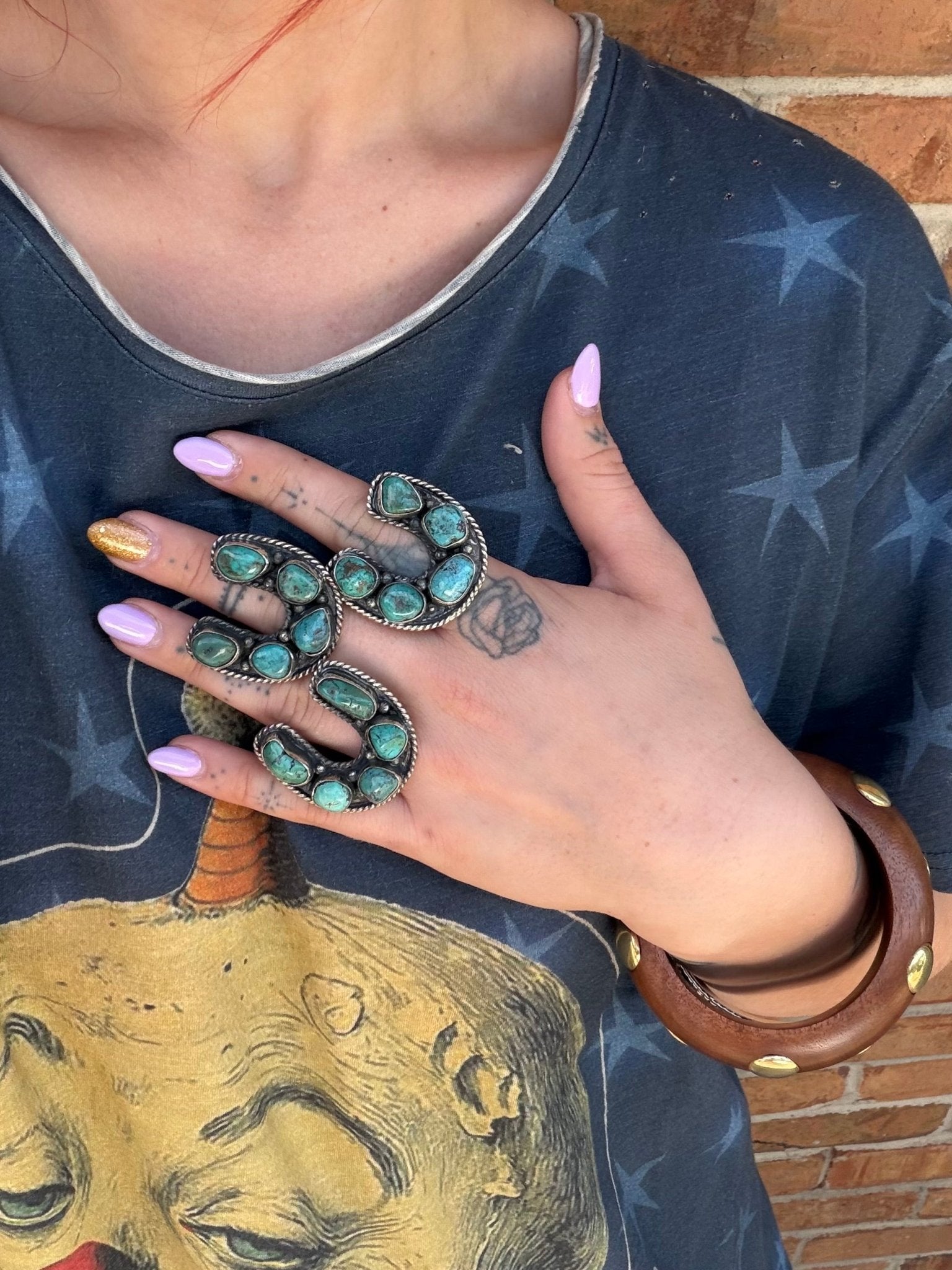 Lucky You Turquoise Horse Shoe Ring - ivyandlavyboutique ivyandlavyboutique