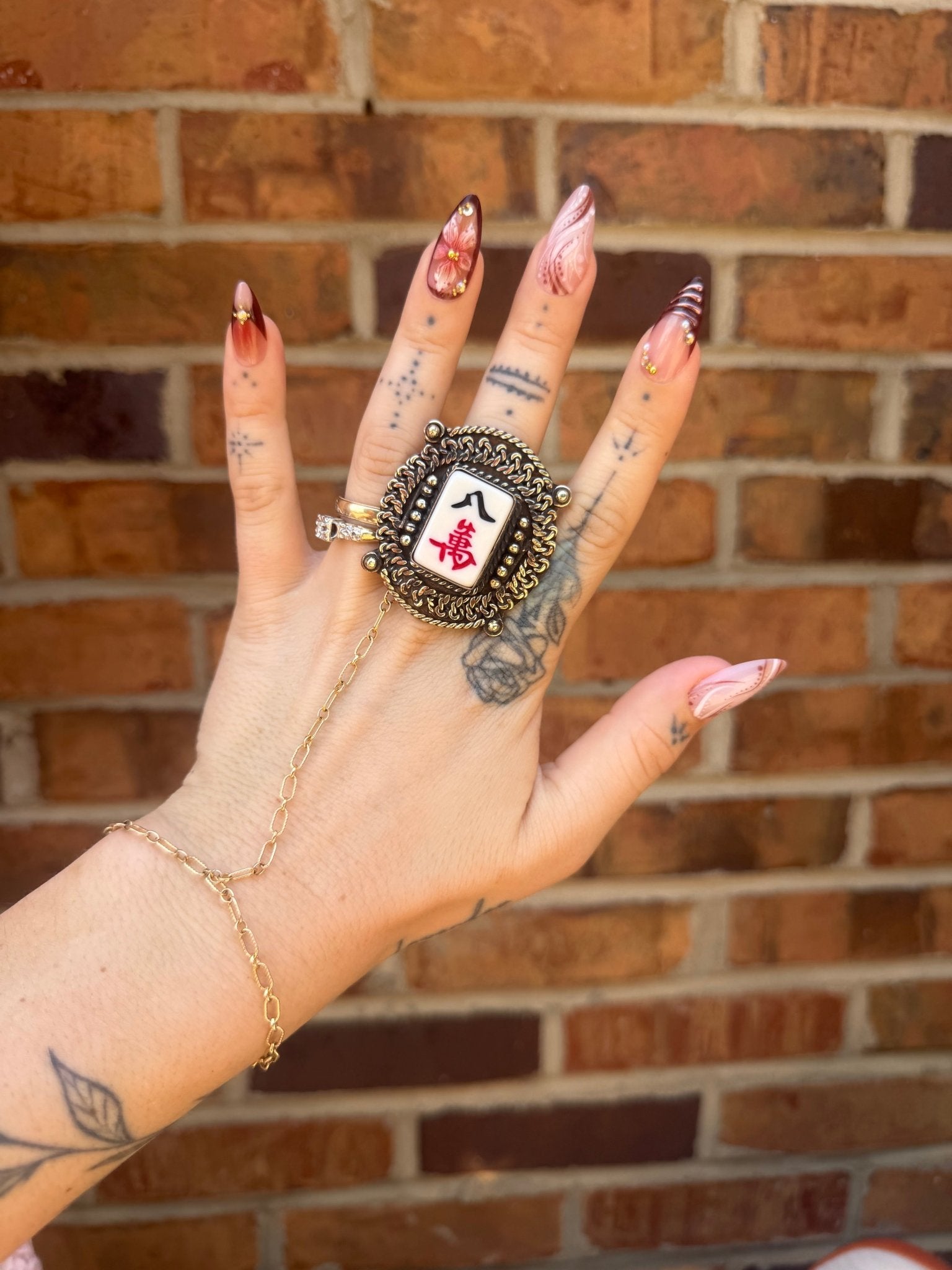 Mahjong Ring Suit Tile Characters - style 4 - ivyandlavyboutique ivyandlavyboutique