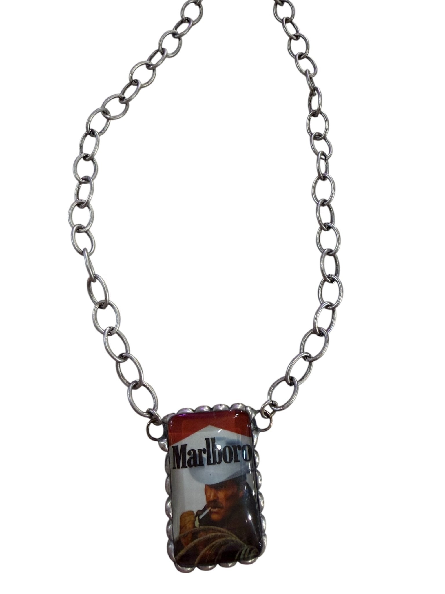Marlboro Smoking Cowboy necklace - ivyandlavyboutique Art by Amy