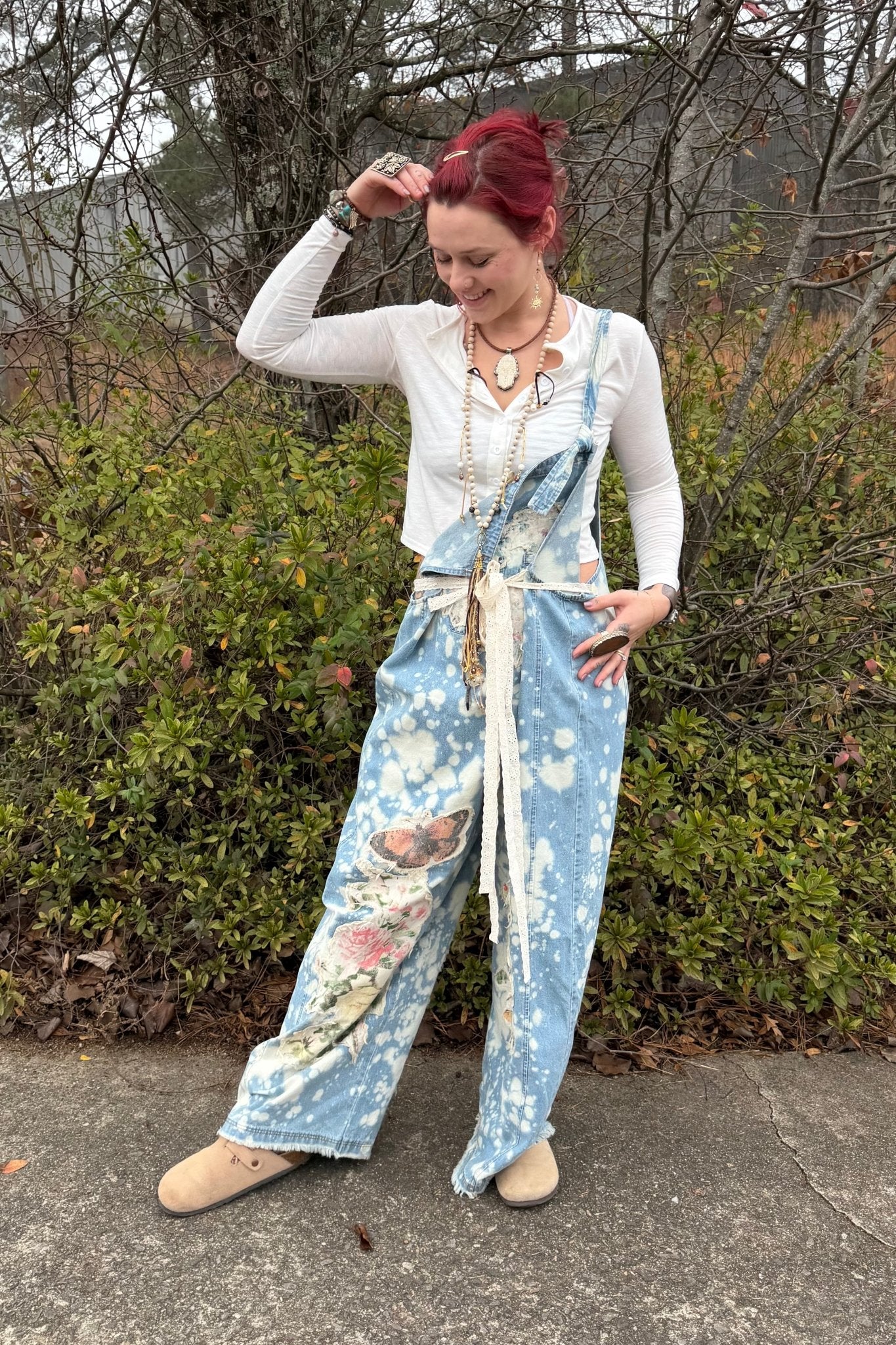 Meadow Bliss Patch Overalls - ivyandlavyboutique A Rare Bird Shop