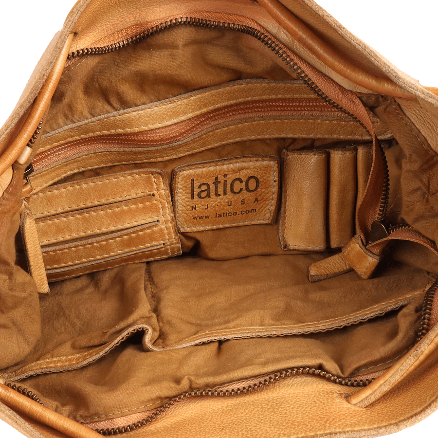 Meadow (LG) Handcrafted Leather Shoulder Bag: Mustard & White by Latico - ivyandlavyboutique Latico Leathers