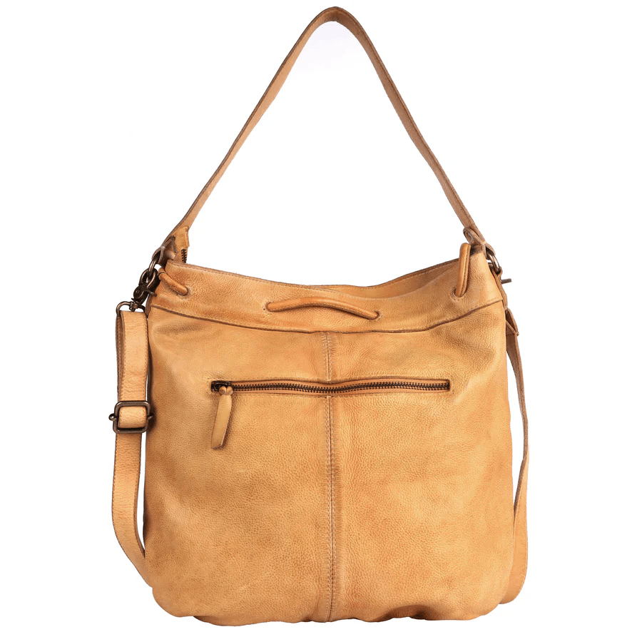 Meadow (LG) Handcrafted Leather Shoulder Bag: Mustard & White by Latico - ivyandlavyboutique Latico Leathers