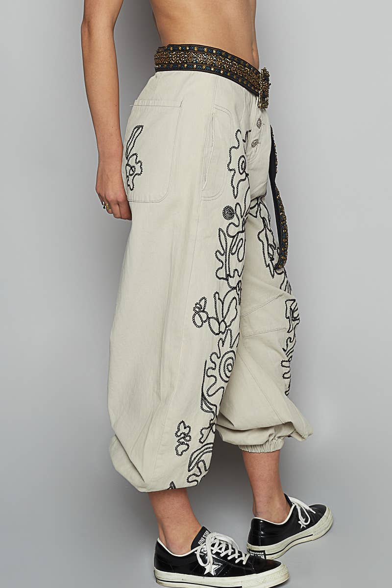 Meadow Stitch Twill Joggers Pants - ivyandlavyboutique Pol Clothing