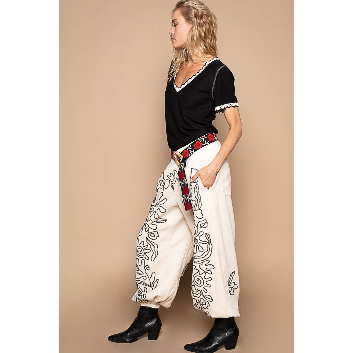 Meadow Stitch Twill Joggers Pants - ivyandlavyboutique Pol Clothing