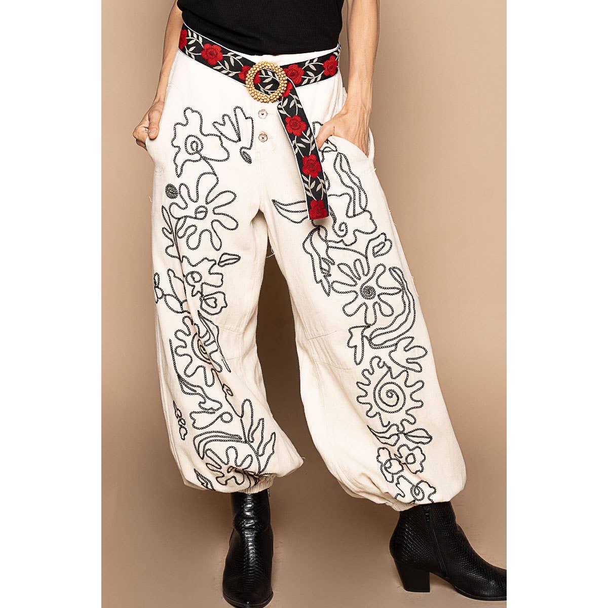 Meadow Stitch Twill Joggers Pants - ivyandlavyboutique Pol Clothing