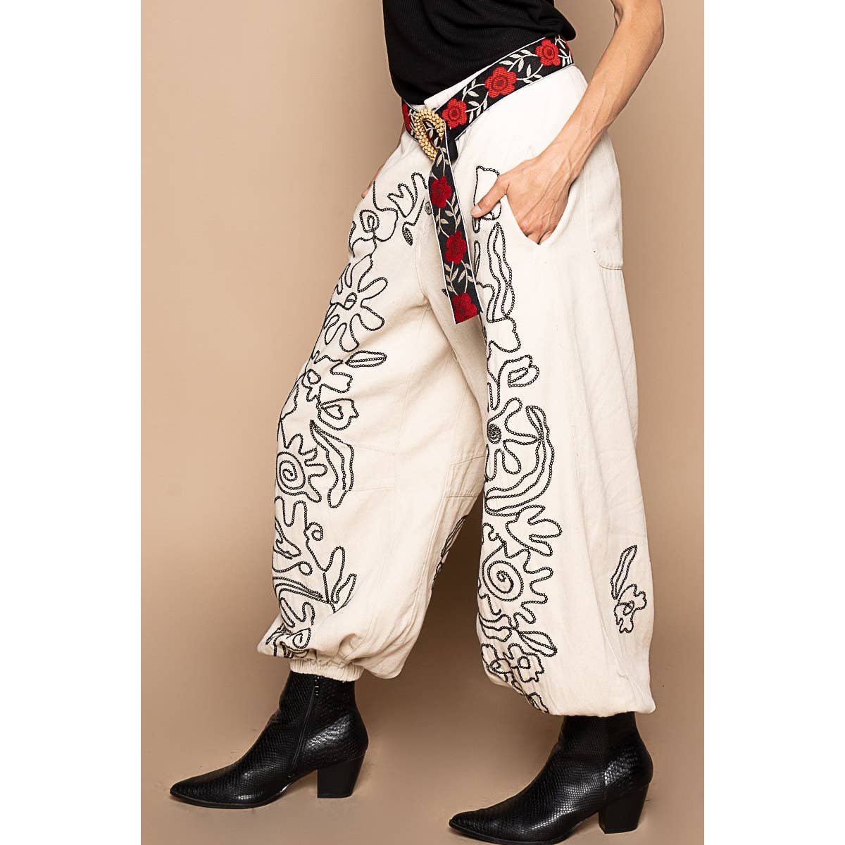 Meadow Stitch Twill Joggers Pants - ivyandlavyboutique Pol Clothing