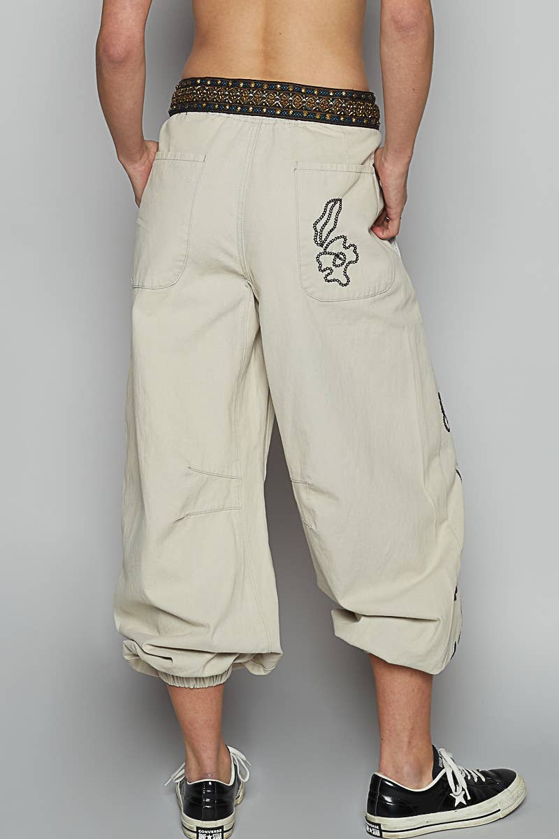 Meadow Stitch Twill Joggers Pants - ivyandlavyboutique Pol Clothing