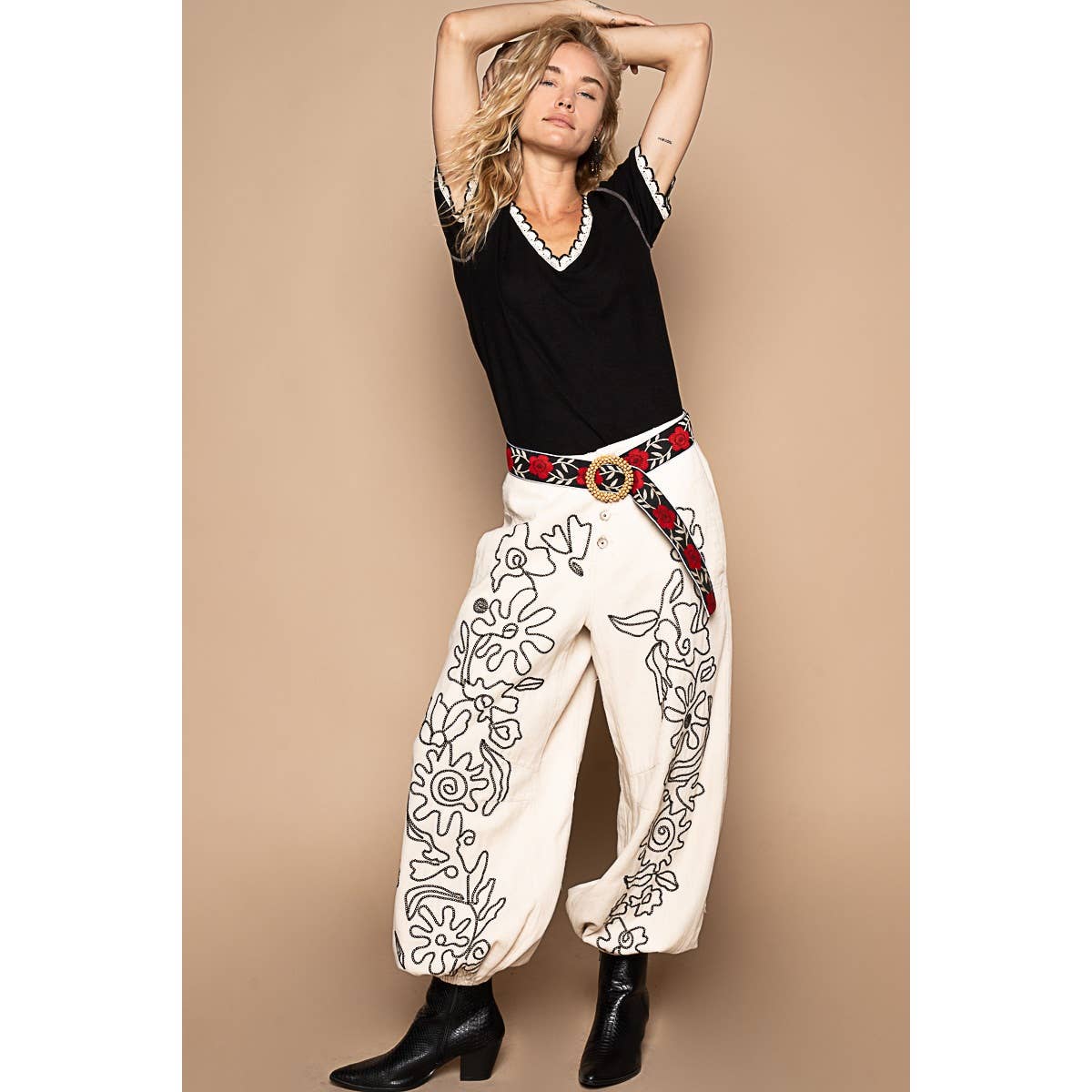 Meadow Stitch Twill Joggers Pants - ivyandlavyboutique Pol Clothing